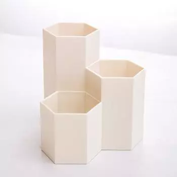 Простая матовая ячеистая подставка для ручек, большая вместимость, многофункциональная настольная коробка для хранения канцелярских принадлежностей, офисные принадлежности бежевый