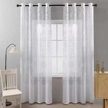 Простая медная монета, цветок, кружево, светлый оконный экран, роскошный полиэфирный волокнистый экран, подходящий для гостиной, спальни, столовой, кухни, занавески 130*214