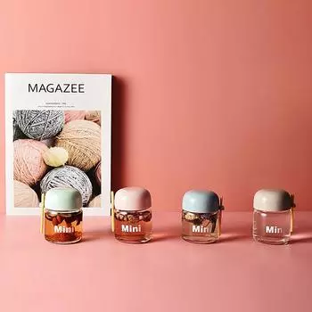 Простая мини-прекрасная прозрачная стеклянная портативная чашка для воды розовый