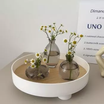 Простая мини-ваза для цветов, прозрачная бутылка для гидропонного растения, небольшой стеклянный настольный горшок для цветочной композиции, украшение для дома