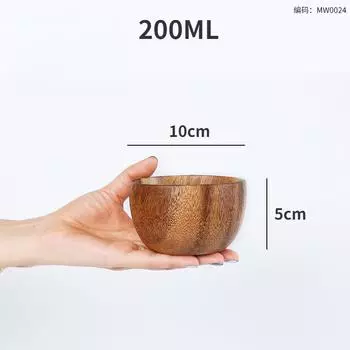 Простая миска из акации, бытовой салатник для смешивания, деревянная миска для замешивания, миска из массива дерева, утолщенная миска для замачивания, деревянная посуда