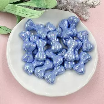 Простая мода 9,7*17,9 мм брелок для ключей, ослепительное акриловое ожерелье, сделай сам, бисерный материал, маленькие бусины-бантики, подвеска 20 шт. для браслета, мода