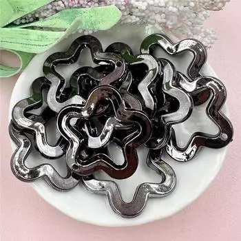 Простая мода для ожерелья, сережек, изготовление модной подвески в виде звезды 30 мм, 10 шт., свободные бусины, аксессуары для украшений своими руками, УФ-покрытие, акрил синий