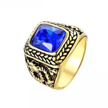 Простая мода, индивидуальность, китайский лунг, мужское кольцо с инкрустацией из драгоценных камней 7