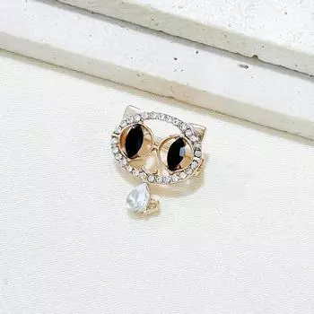 Простая мода, инкрустированная бриллиантами, милая брошь в виде котенка, женская индивидуальная темпераментная брошь для пальто, кардигана, костюма, корсажа