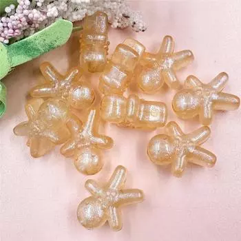 Простая мода, милый мультяшный акриловый снеговик, сделай сам, 18,4*22,2 мм, подарки, модные аксессуары, 10 шт., свободные бусины, креативный мультяшный персонаж оранжевый