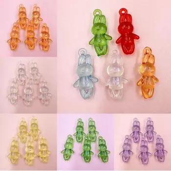 Простая мода, модный акриловый стоячий кролик, сделай сам, для изготовления ювелирных изделий, кулон, материал ручной работы, 5 шт., 23*46,5 мм, бусины, изысканные ювелирные изделия разноцветный