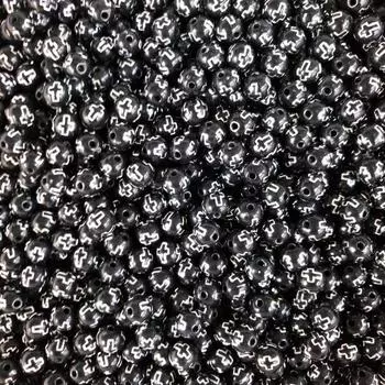 Простая мода оптовая продажа крест ожерелье браслет блестящий для изготовления ювелирных изделий 100 шт. 8 мм акриловые бусины-разделители DIY ремесла изысканные ювелирные изделия