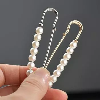 Простая модная брошь из искусственного жемчуга с бусинами для женщин, классические повседневные украшения, аксессуары для одежды золотой