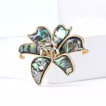Простая модная брошь из сплава в виде ракушки лилии, темпераментная универсальная женская одежда, корсаж, ювелирные изделия, булавка