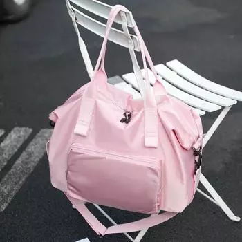 Простая, модная и универсальная, большая вместимость, складная, легкая, дорожная сумка для отдыха, многофункциональная, через плечо, роскошный минималистский дизайн розовый