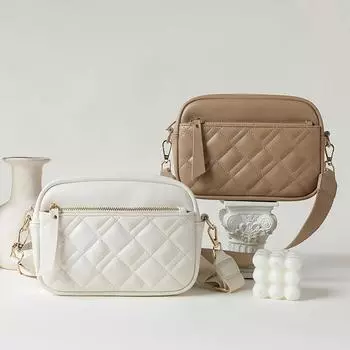 Простая модная и универсальная женская сумка через плечо большой вместимости, женская сумка через плечо с ромбовидным узором, маленькая квадратная сумка, дизайн класса люкс, минималистский бежевый