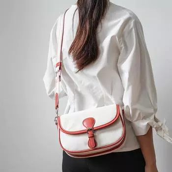 Простая модная и универсальная женская сумка через плечо женская нейлоновая тканевая сумка-седло сумка на плечо дизайн роскошный минималистский белый