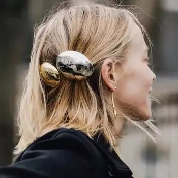 Простая модная металлическая заколка для волос в форме яичной скорлупы, модная заколка для волос в виде конского хвоста, заколки для женщин и девочек, аксессуары для волос золотой