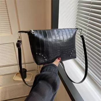 Простая модная сумка женская 2024 осень новый модный тренд сумка через плечо ретро повседневная сумка-мессенджер маленькая квадратная сумка серый