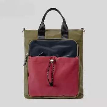 Простая модная водонепроницаемая женская сумка на шнурке, цветная комбинированная сумка большой вместимости, многофункциональный дорожный рюкзак чёрный