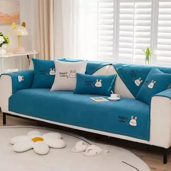 Простая мультяшная диванная подушка из синели, универсальная подушка для дивана на четыре сезона, нескользящий тканевый чехол, подушка 70*70cm