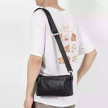 Простая мужская сумка-кошелек из натуральной кожи, модная сумка из коровьей кожи, повседневная, для ношения в руке, маленькая квадратная сумка чёрный