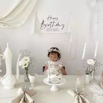 Простая надпись «С днем рождения», подвесная ткань, украшение на день рождения в детской комнате, фотогобелен, реквизит для вечеринки 40*120CM