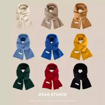 Простая нашивка с буквами шерстяной шарф школьница теплый ветер пара вязаный шарф озеро синий