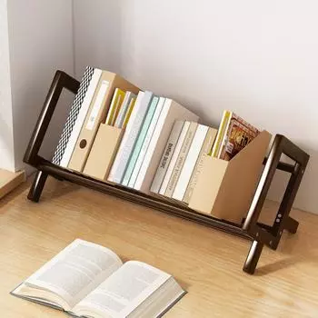 Простая настольная книжная полка для офисных документов, журнальная стойка, студенческая экономичная практичная деревянная книжная полка, открытая бытовая стойка для хранения