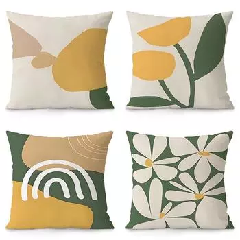 Простая наволочка с изображением растений для украшения интерьера, офиса, гостиной, дома, наволочка 40x40cm