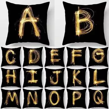 Простая наволочка с золотыми буквами для украшения интерьера, офиса, гостиной, дома, наволочка 40x40cm