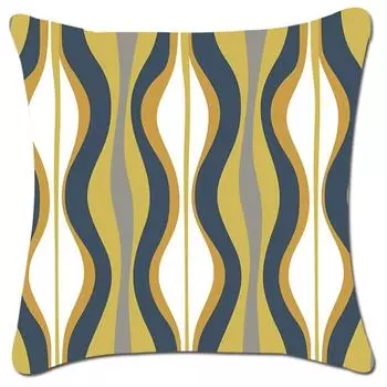 Простая наволочка в скандинавскую геометрическую полоску с принтом для гостиной, дивана, наволочка для спальни, украшения дома 45x45 см 40x40cm