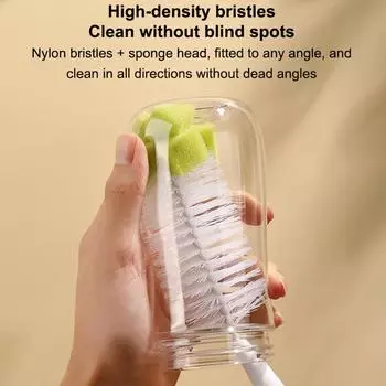Простая нейлоновая губка для всасывания бутылочка для кормления соска пустышка щетка набор для поильника вакуумный стаканчик для очистки розовый