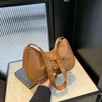 Простая нишевая дизайнерская сумка женская летняя новая трендовая сумка через плечо 2024 года простая модная сумка-мессенджер чёрный