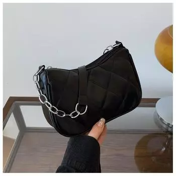 Простая нить для алмазной вышивки новый повседневный модный тренд одно плечо портативная женская сумка подмышку чёрный