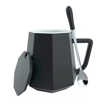 Простая однотонная чашка в скандинавском стиле, керамическая чашка для воды, чашка для молока, чашка для завтрака, чашка ромбовидной формы