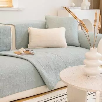 Простая однотонная диванная подушка для всех сезонов, нескользящая подушка из хлопчатобумажной ткани, летний чехол для дивана, подушка для полотенца 70*70