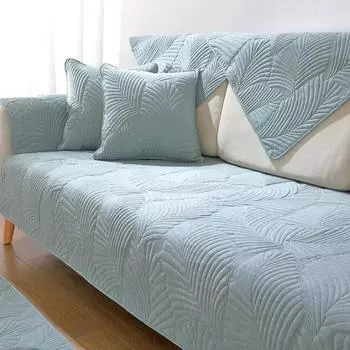 Простая однотонная диванная подушка Four Seasons из чистой хлопчатобумажной ткани, Нескользящая хлопковая подушка для сиденья, универсальная современная крышка для дивана 70*70