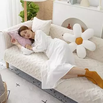 Простая однотонная диванная подушка в скандинавском стиле, нескользящая подушка из плюшевой ткани на четыре сезона, зимняя, общая, современный чехол для дивана, чехол 70*70