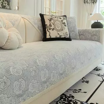 Простая однотонная диванная подушка в скандинавском стиле, нескользящая подушка из чистой хлопчатобумажной ткани на четыре сезона, зимняя, общая, современный чехол для дивана, чехол 70*70cm