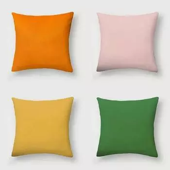 Простая однотонная наволочка для дивана из полиэстера, теплая оранжево-синяя наволочка на пояс для гостиной, спальни, украшение для дома, наволочка 40x40cm