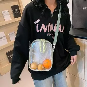 Простая однотонная нейлоновая сумка на плечо большой вместимости, дорожная, прозрачная, простая, универсальная, небольшой рюкзак-мессенджер one size fits all белый