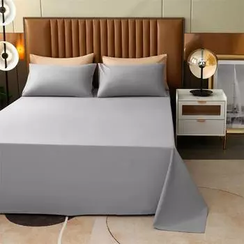 Простая однотонная простыня из хлопка с алоэ, одинарная простыня для дома, приятная для кожи, простыня для односпальной и двуспальной кровати для студенческого общежития 120x230cm темно серый