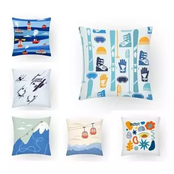 Простая офисная наволочка для подушки в стиле ретро для домашнего декора, мультяшная скандинавская наволочка для подушки 40x40cm