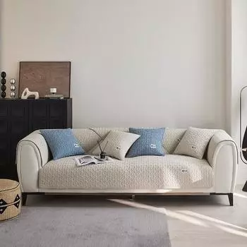 Простая, окрашенная в пряже, современная хлопковая подушка для дивана для гостиной, универсальное полотенце для дивана на четыре сезона, полосатая подушка на спинку 70x70