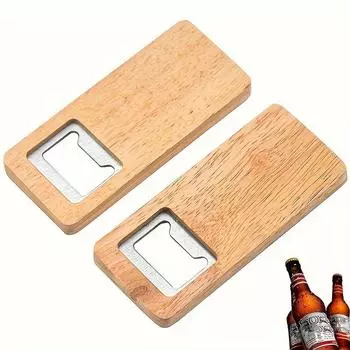 Простая открывалка для бутылок для планшета, открывалка для бутылок пива, деревянная ручка, открывалка для бутылок напитков, кухонный инструмент 2pcs
