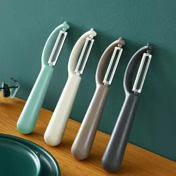 Простая овощечистка, полезные кухонные принадлежности, нержавеющая сталь, многофункциональный домашний инструмент для чистки картофеля, портативный скребок для чистки овощей Green