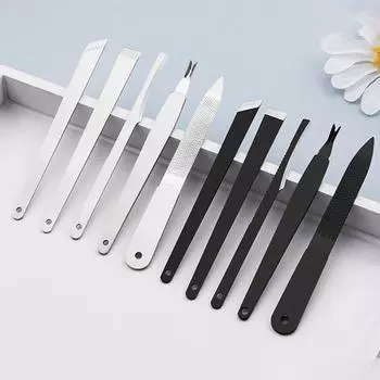 Простая пилочка для ногтей, вилка для мертвой кожи, инструмент для маникюра и педикюра, нож для педикюра, инструмент для красоты серебряный