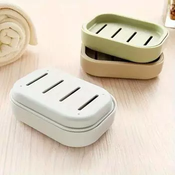 Простая пластиковая мыльница, 1 шт., двухслойный сливной поддон для мыла, самоосушающийся держатель для мыла, мыльница для ванной комнаты, ящик для хранения мыла, аксессуары для ванной комнаты коричневый