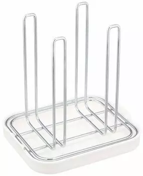 Простая пластиковая подставка для хранения Pearl Metal, белая бутылка/стакан HB-495