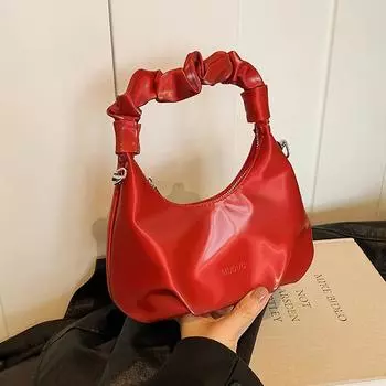 Простая плиссированная маленькая женская сумка, модная универсальная сумка из искусственной кожи на одно плечо, элегантные женские роскошные дизайнерские вечерние сумки