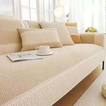 Простая плюшевая подушка для дивана, чехол для дивана для гостиной, универсальная подушка для сиденья с капюшоном 70*70cm