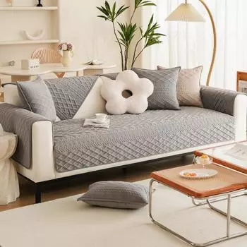 Простая плюшевая подушка для дивана, однотонная, всесезонная, универсальная, современная, нескользящая, чехол для дивана, чехол для подушки в стиле ретро 70*70cm