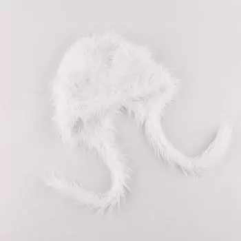 Простая плюшевая симпатичная кошачья ушка, женская осенне-зимняя теплая вязаная шапка из искусственной норки, на шнуровке, защитная шапка-бомбер 55-59cm